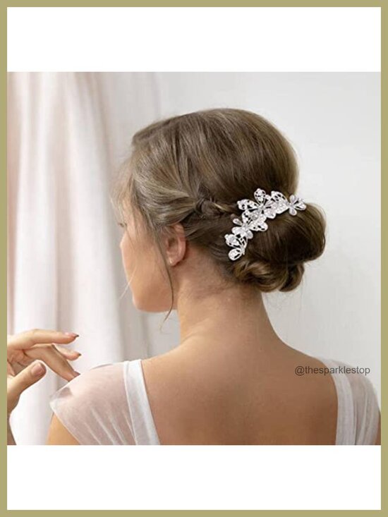 32 Pack Silver Bridal Hair Combs Pins Set Rhinestone Pearl Wedding Hair